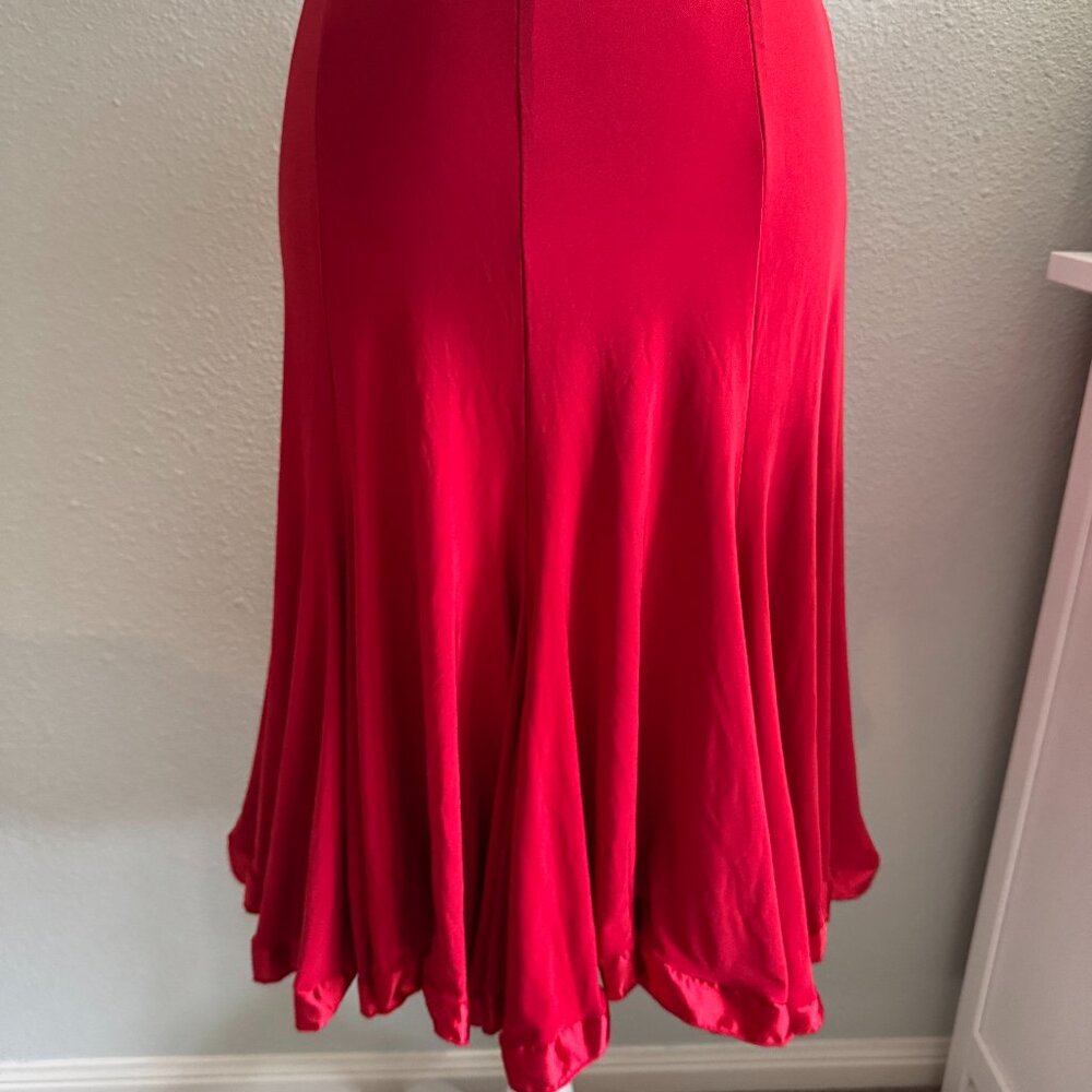 Dance America red Smooth Skirt - satin trim Size Medium